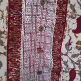 Jasmine Maxi Dress - Umber, Russet & Sandstone Bold Floral Vintage Sari - Size M/L