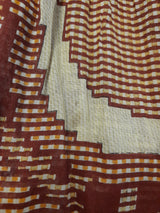 Daisy Midi Smock Dress - Vintage Indian Cotton - Gingerbread & Beige Tapestry - XS/S