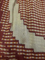 Daisy Midi Smock Dress - Vintage Indian Cotton - Gingerbread & Beige Tapestry - XS/S