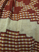 Daisy Midi Smock Dress - Vintage Indian Cotton - Gingerbread & Beige Tapestry - XS/S