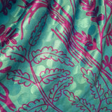 Lily Maxi Dress - Blue & Pink Shimmer Vintage Sari - Size S/M