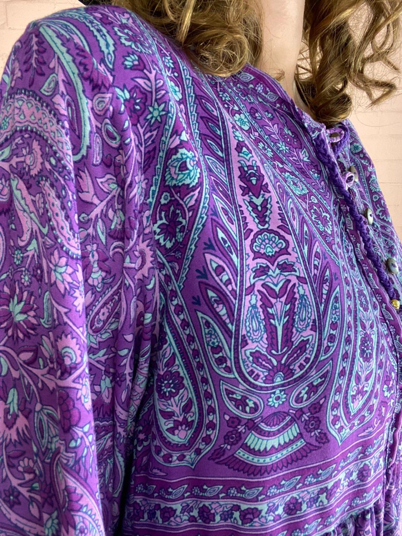 Florence Mini Dress in Orchid Purple Paisley Floral