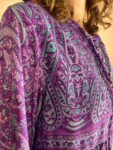 Florence Smock Top in Orchid Purple Paisley Floral