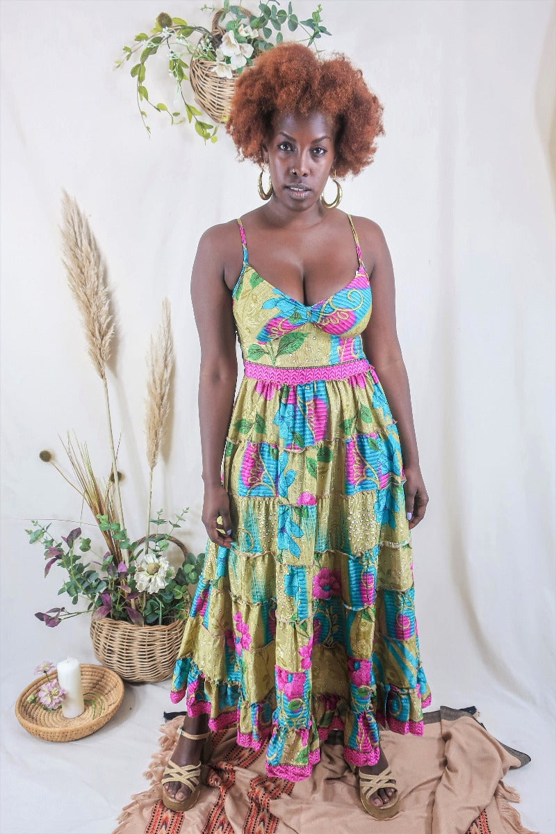 Vintage print maxi dress 2025
