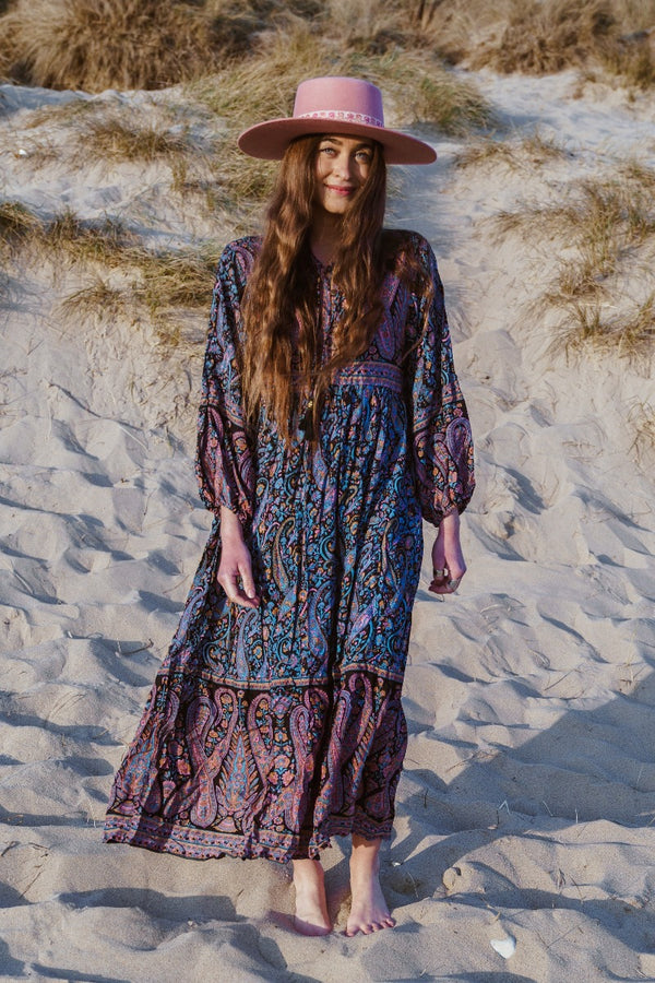 Florence Maxi Dress - Midnight Sapphire Paisley Floral - ALL SIZES by all about audrey