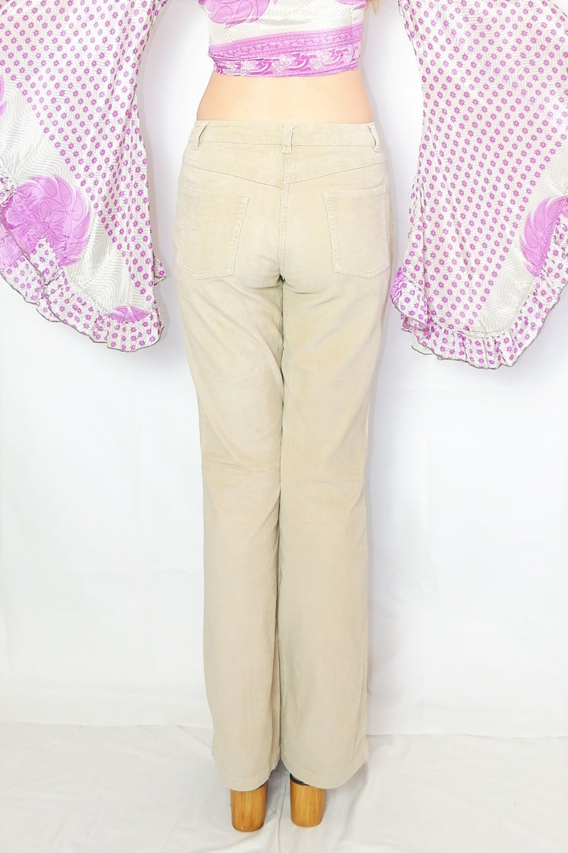 Vintage Corduroy Flares - Brandy Cream - Size XS