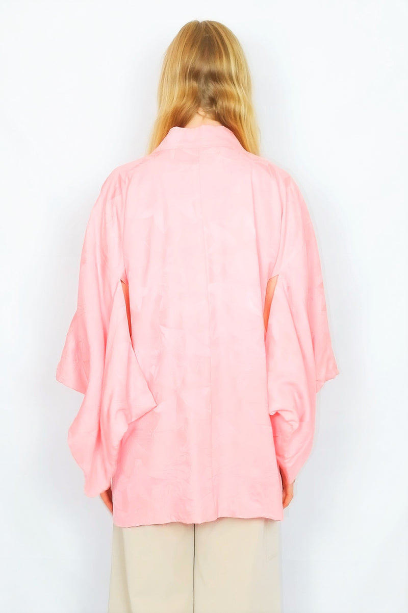 Vintage Kimono - Baby Pink Flora - Free Size