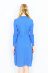 Vintage 1970s Knitted Mini Dress - Cerulean Blue - Size XXS/XS