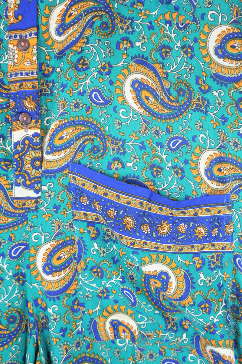 Betty Boilersuit - Indian Sari - Aruba, Sunset & Cobalt Floral Paisley - Size S/M