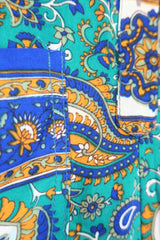 Betty Boilersuit - Indian Sari - Aruba, Sunset & Cobalt Floral Paisley - Size S/M