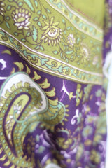 Betty Boilersuit - Indian Sari - Olive, Cream & Sangria Floral Paisley - Size M/L