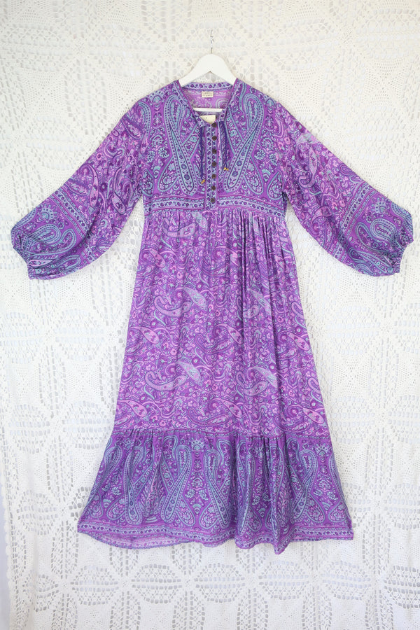 Florence Maxi Dress in Orchid Purple Paisley Floral