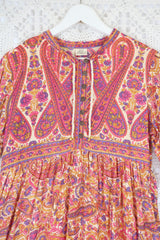 50% OFF Florence Maxi Dress in Ivory & Violet Rose Paisley Floral