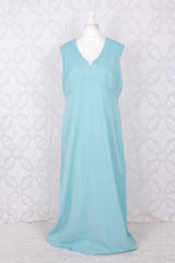 Vintage Dress - Powdered Aquamarine Sparkle Maxi - Size L
