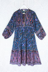 50% OFF Florence Midi Dress in Midnight Sapphire Paisley Floral