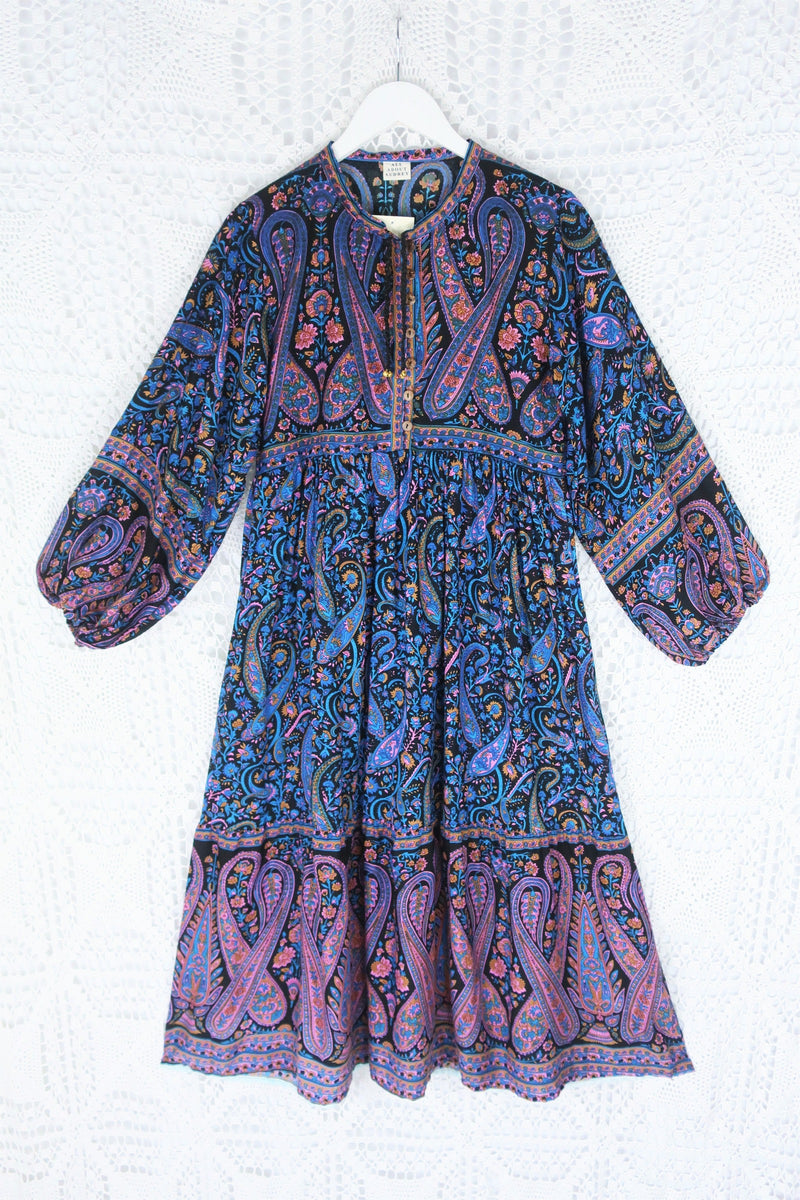50% OFF Florence Midi Dress in Midnight Sapphire Paisley Floral