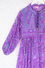 50% OFF Florence Midi Dress in Orchid Purple Paisley Floral