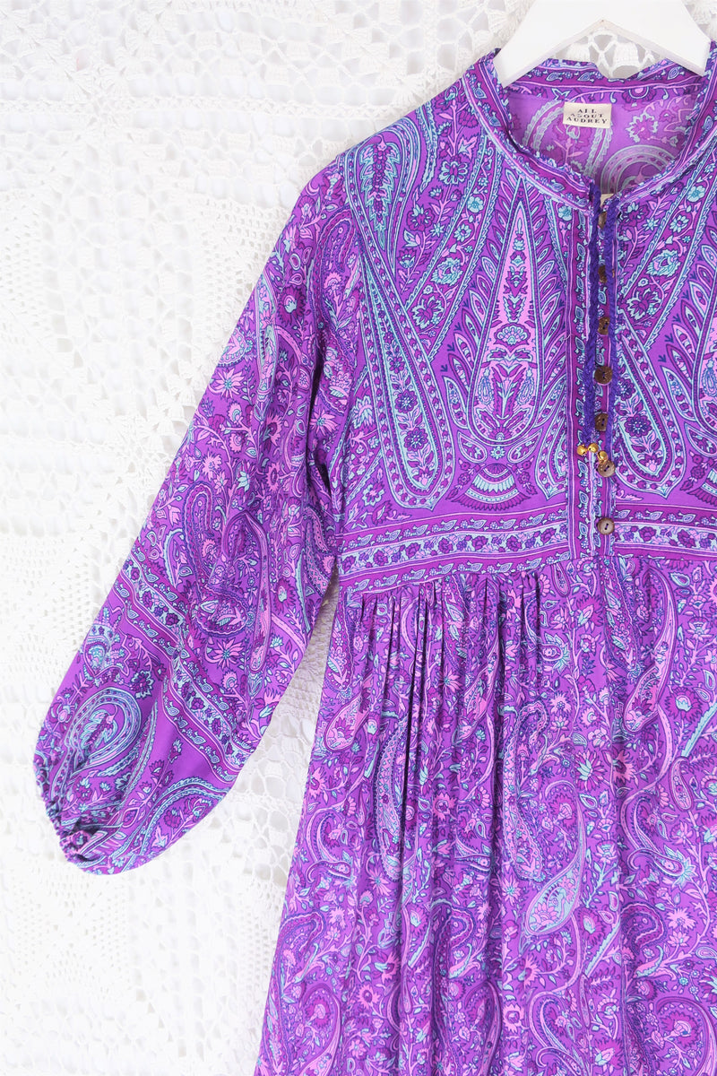 50% OFF Florence Midi Dress in Orchid Purple Paisley Floral