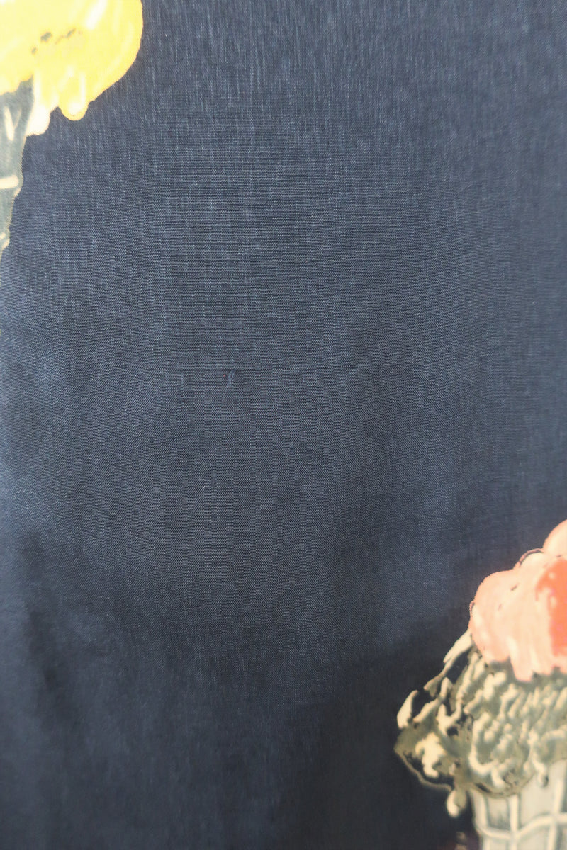 Vintage Dress - Charcoal Ice Cream Cone Print Maxi - Size XS