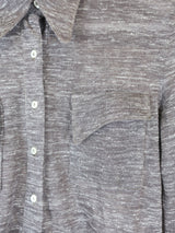 70's Vintage - Dappled Grey Cropped Shirt - Size XS
