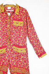 Betty Boilersuit - Indian Sari - Red & Yellow - Size S/M
