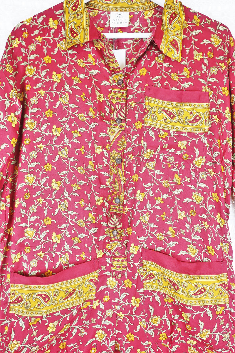 Betty Boilersuit - Indian Sari - Red & Yellow - Size S/M