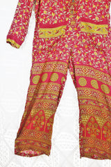 Betty Boilersuit - Indian Sari - Red & Yellow - Size S/M