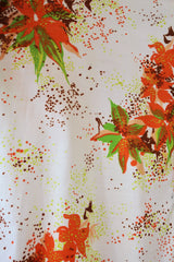 70's Vintage Dress - Soft Cream & Maple Floral - Size S