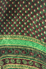 Billie Jumpsuit - Vintage Indian Sari - Sheer Plum & Jade Floral - S/M