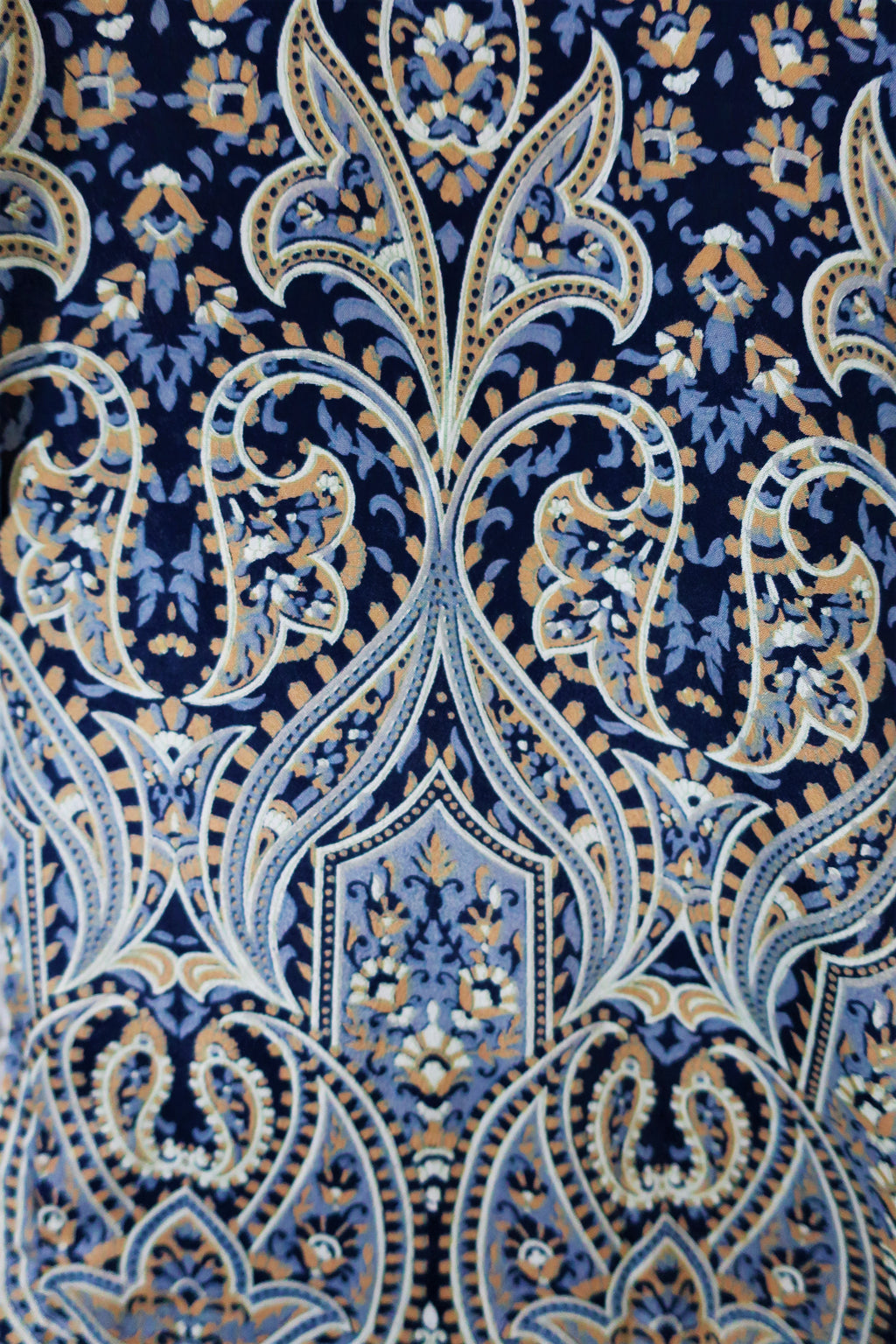 Billie Jumpsuit - Vintage Indian Sari - Midnight Blue Ditsy Floral - XL
