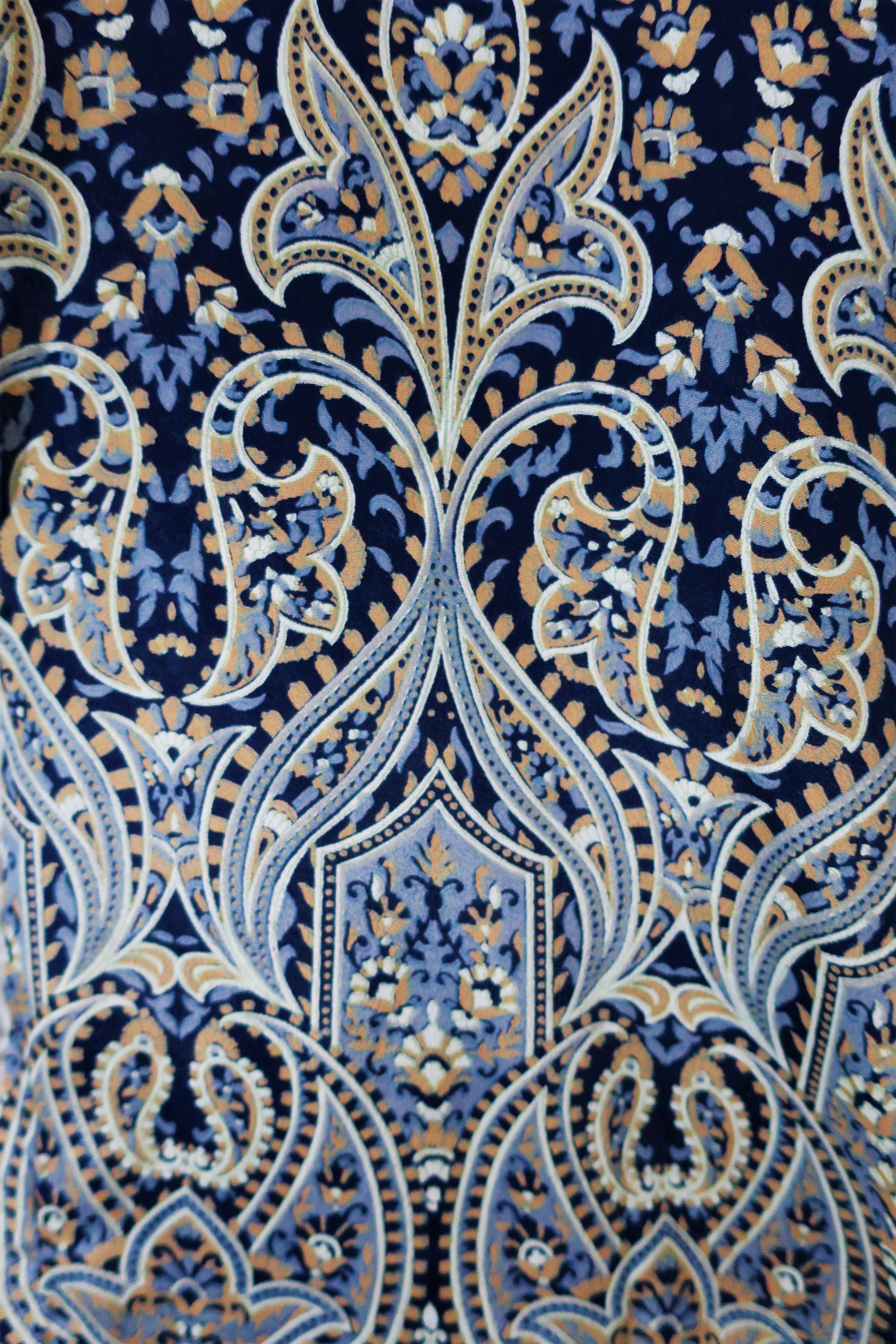 Billie Jumpsuit - Vintage Indian Sari - Midnight Blue Ditsy Floral - XL