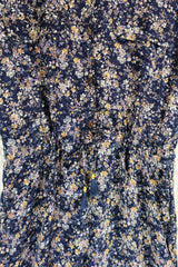 Billie Jumpsuit - Vintage Indian Sari - Midnight Blue Ditsy Floral - XL