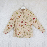 70's Vintage Shirt - Blonde with Bright Floral Print - Size L