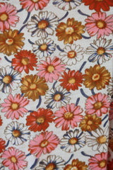70's Vintage - Floral Shirt - Brown, orange & Pink Floral - Size S/M