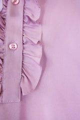 70's Vintage - Thulian Pink Ruffle Blouse - Free Size M