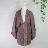 Vintage Kimono - Ivory Threaded Mauve - One size