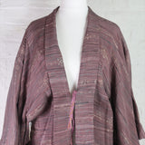 Vintage Kimono - Ivory Threaded Mauve - One size