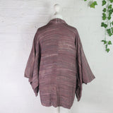 Vintage Kimono - Ivory Threaded Mauve - One size