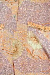Betty Boilersuit - Vintage Indian Sari - Orange & Purple Floral - Size M/L