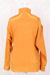 Vintage Shirt - Brilliant Mustard Graphic Jacquard - Size M/L