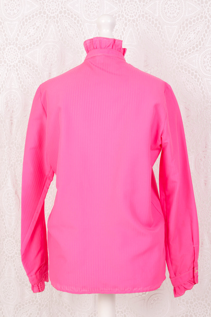 Vintage Shirt - Bright Pink Frills - Size L
