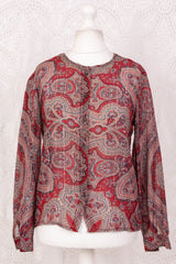 Vintage Shirt - Ruby, Sapphire & Stone Paisley - Size M/L