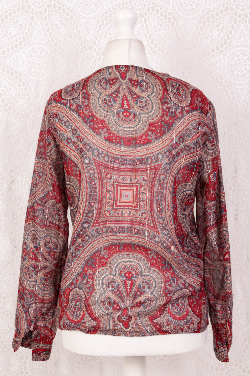 Vintage Shirt - Ruby, Sapphire & Stone Paisley - Size M/L