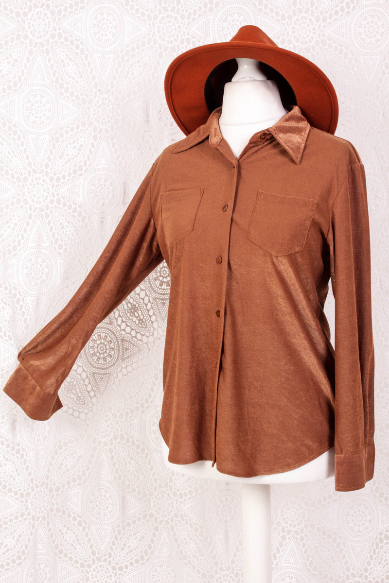 Vintage Shirt - Gingerbread Shimmer - Size M
