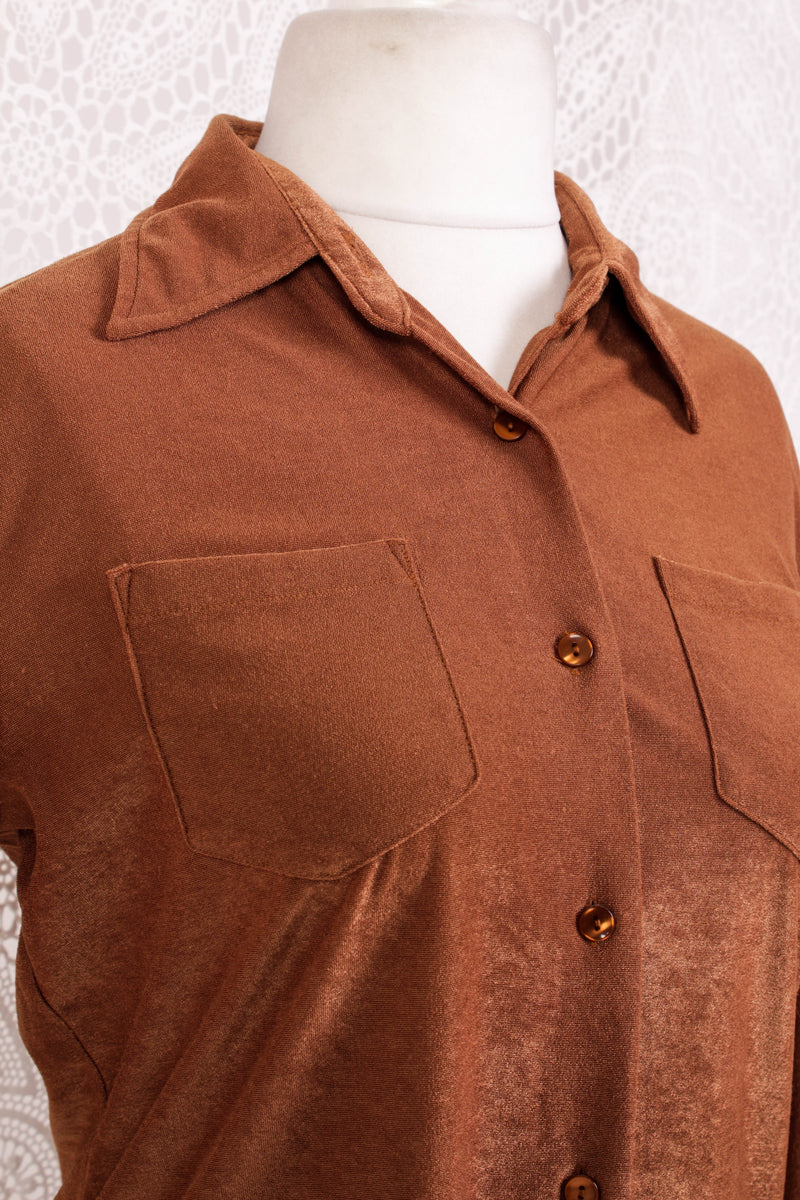 Vintage Shirt - Gingerbread Shimmer - Size M