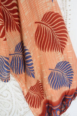 Ariel Top - Vintage Cotton Sari - Terracotta Leaf Print - S - L By All About Audrey