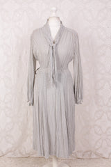 SALE Vintage Dress - Black & White Miniature Check - Size M/L