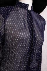 Vintage Dress - Sheer Navy & Sunny Yellow - Size XS/S