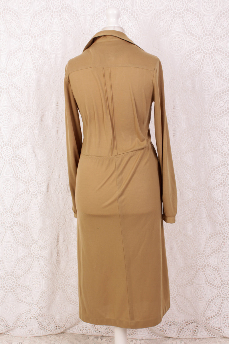 Vintage Dress - Tan Sand - Size S