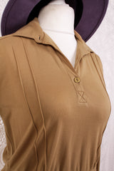 Vintage Dress - Tan Sand - Size S